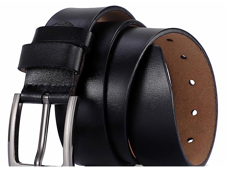 Men's Retro Pin Buckle Leather Belt - Genuine Cowhide, Plus Size