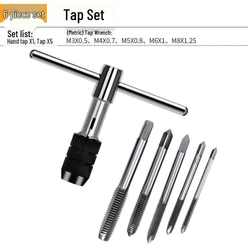 Handgewindebohrer- & Schneideisen-Satz für Innengewinde mit Bohrer- & Schraubenschlüsselwerkzeugen