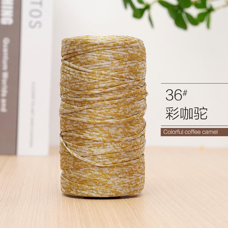 Mercerized Cotton And Linen Flat Belt Thread Light Body Ice Silk Thread Hand Crocheted Diy Hook Bag Hat Seat Cushion Hollow Thread