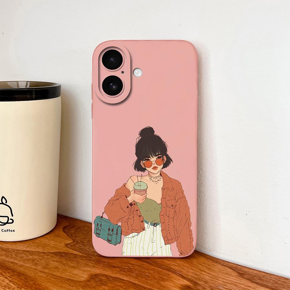 For iPhone 17 Pro Max / iPhone Air Phone Case Lovely Cartoon Liquid Silicone Full Coverage Anti Drop Bumper For iPhone17 Fundas