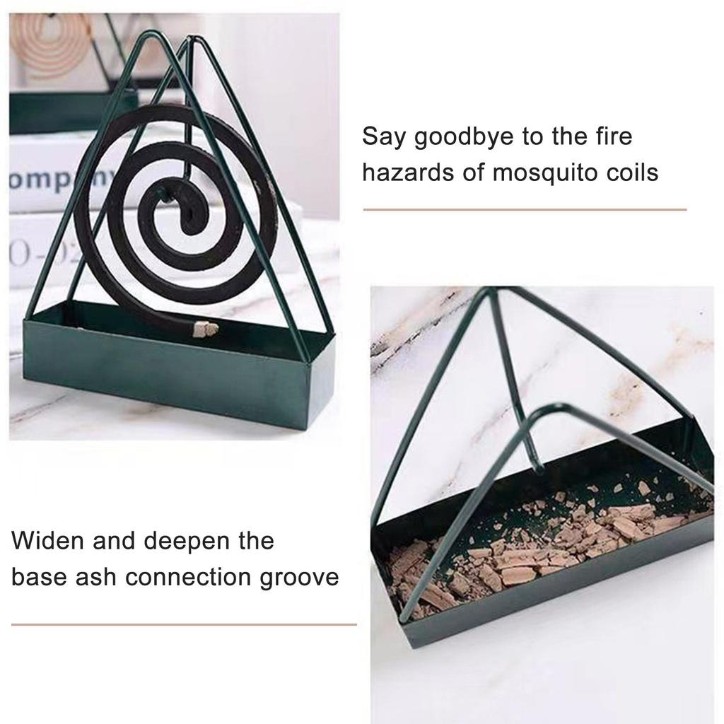 Porta Spirale Antizanzare Antiscottatura con Vassoio Creativo in Ferro Battuto a Forma Triangolare Porta Incenso Repellente per Zanzare Strumento Decorativo per la Casa