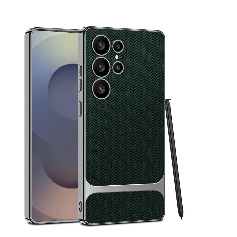 Samsung S25/S23/S24 Ultra Electroplated Carbon Fiber & Leather Drop-proof Phone Case Samsung S25 Ultra