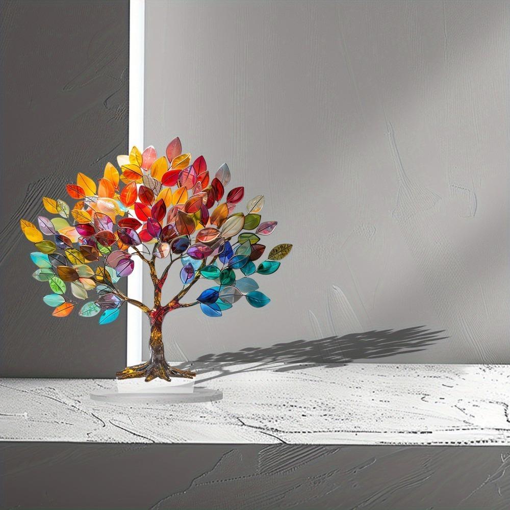 Water Resistant and Wear Resistant 2D Acrylic Tree Cutout Desktop Ornament