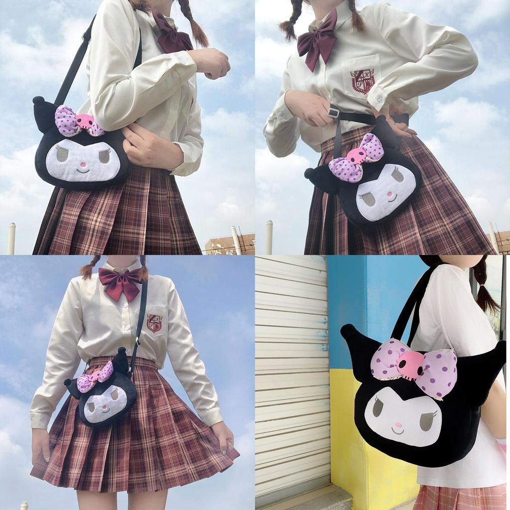 Adorable Kuromi Plush Handbag For Women And Girls Featuring Cute Kawaii Design