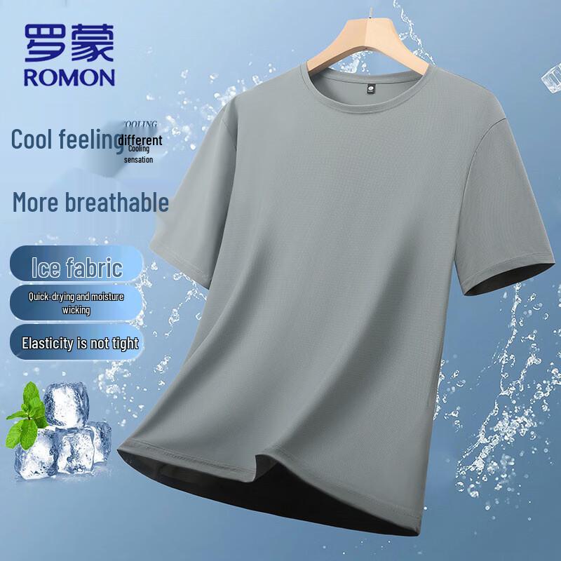 ROMON Men s Ice Silk Quick-Dry Snake Print T-Shirt 5XL