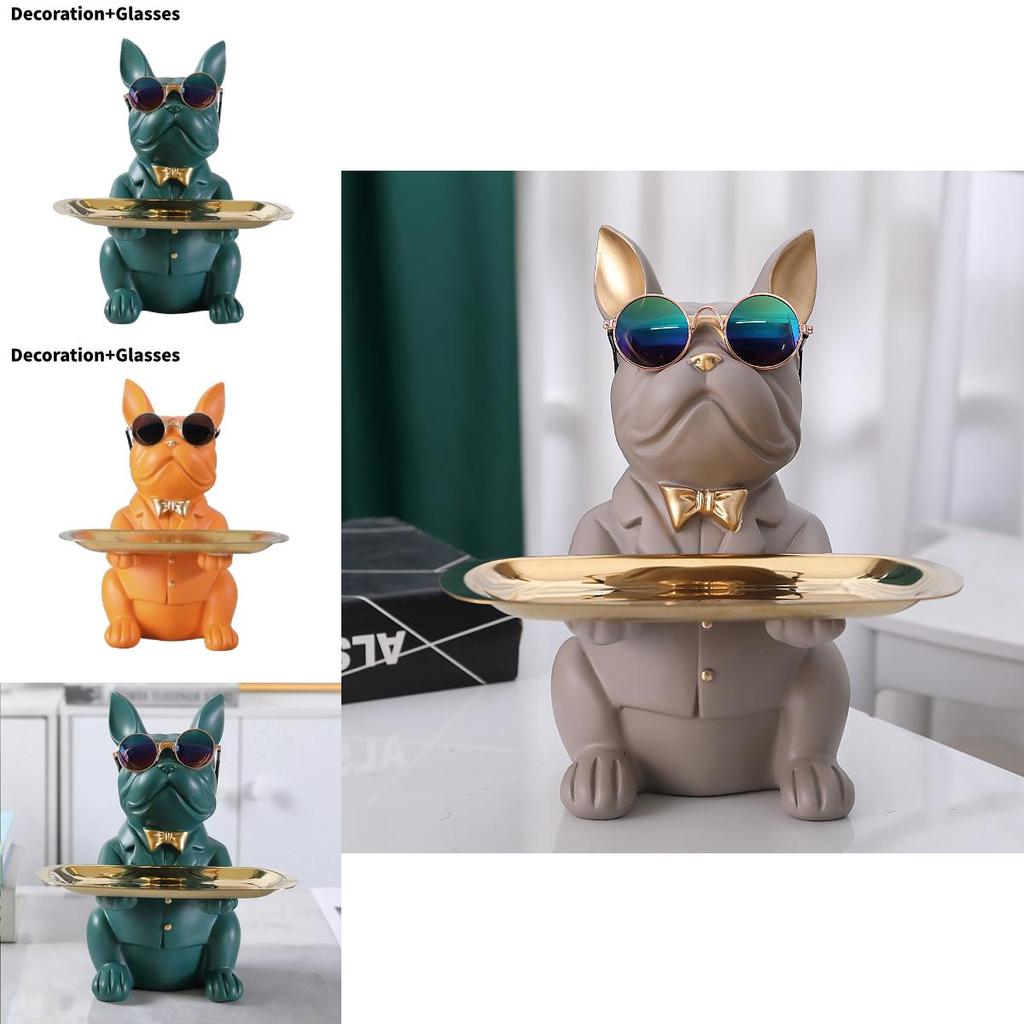 Modern Minimalist Bulldog Dog Key Tray And Storage Dish For Chic Home Decoration