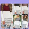 Women Striped Long Sleeve T Shirt Stylish Casual Pullover Blouse With Soft Material