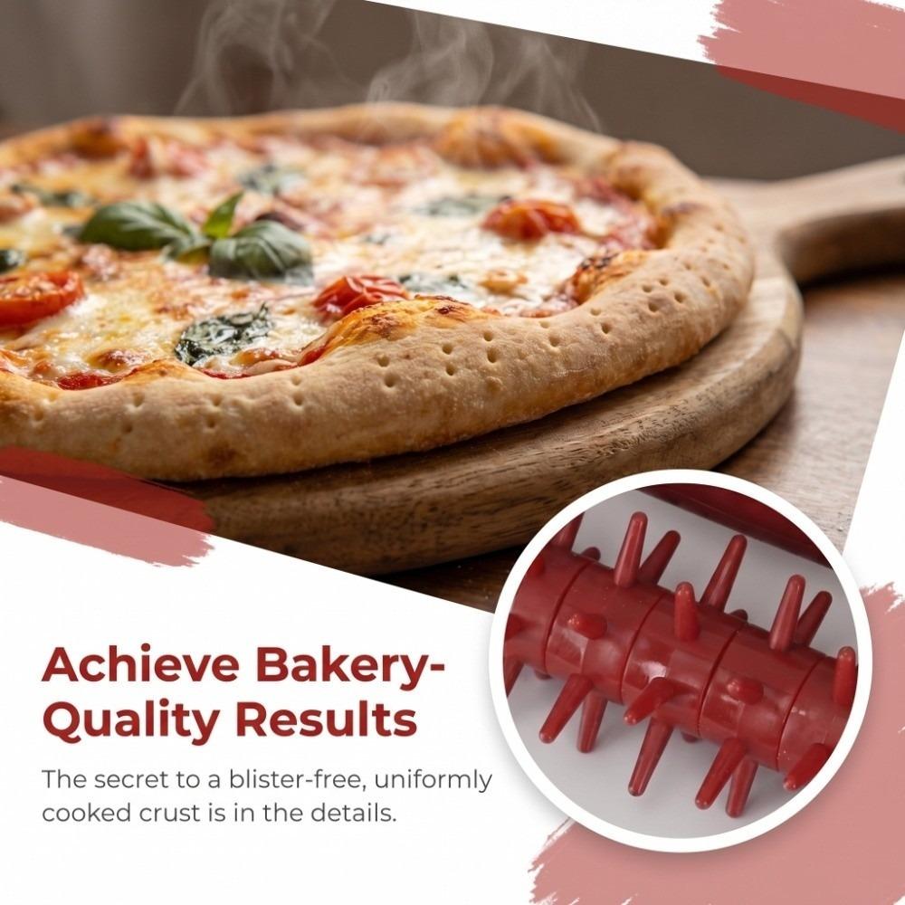 PP Dough Docker Roller Handheld Pizza Roller Spikes Dough Pricker Roller  Home Kitchen Bakery красный