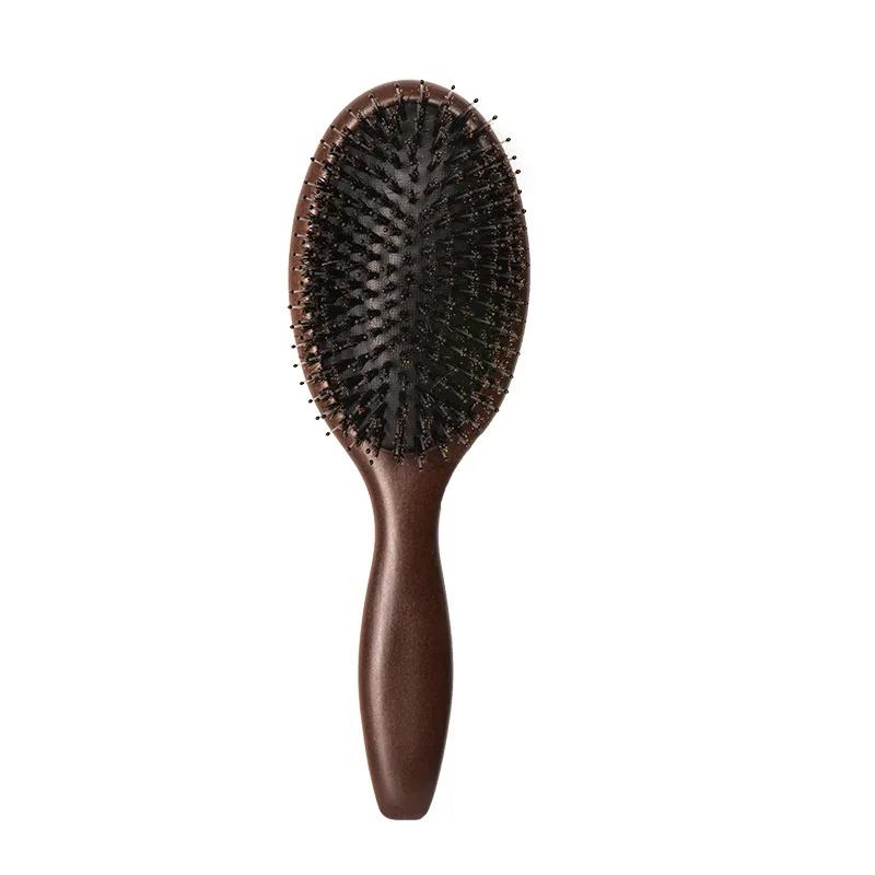 Boar Bristle Hair Brush Natural Beech Comb Hairbrush for Curly Thick Long Dry Wet Hair Detangler Massage Brushes Women Sandalwoo