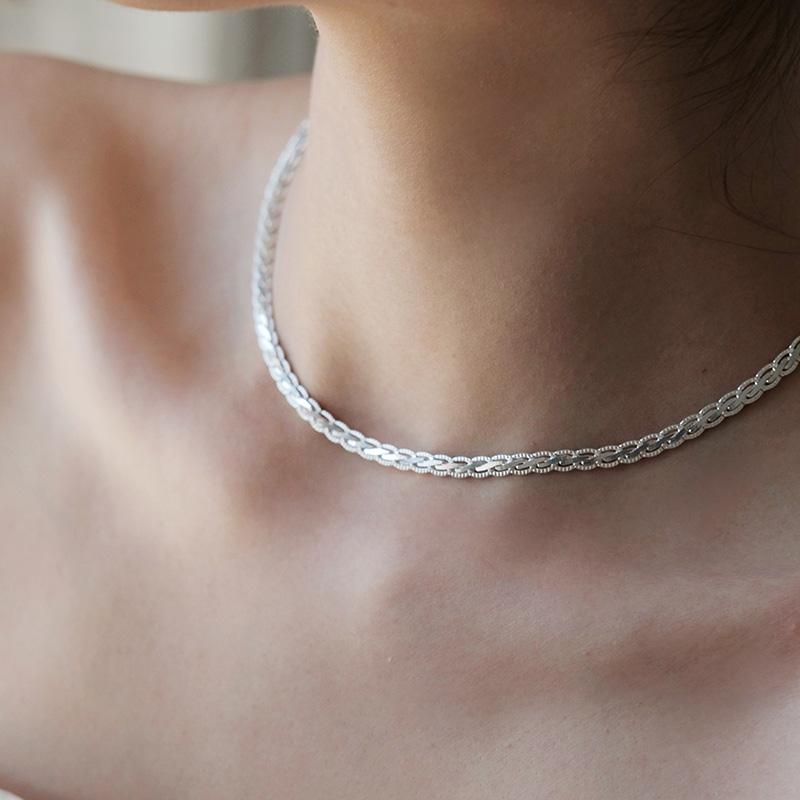 Nuova Catena Lusso in Argento Sterling S925 Per Uomini Donne Moda Minimalista Collane Choker Charms Brillanti Classico Regalo Festa