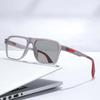 New Anti Slip Eyeglass Frame Light Sensitive Color Changing Spring Foot Flat Mirror Anti Blue Light Myopia Glasses 6078