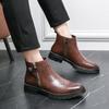 Herrenstiefeletten mit seitlichem Reißverschluss 2024 Neuankömmling für Herren Spitzschuhschuhe für Herren Leder Herren Brogue Low Top Schuhe