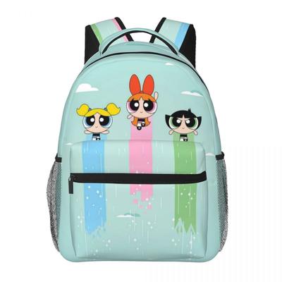 Легкий повсякденний шкільний рюкзак The-Powerpuff-Girls для школи на відкритому повітрі для покупок в офісі 17 дюймів