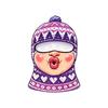 Novelty Old Man Face Ski 3D Full Print Full Face Winter Windproof, Sunglasses Not Included