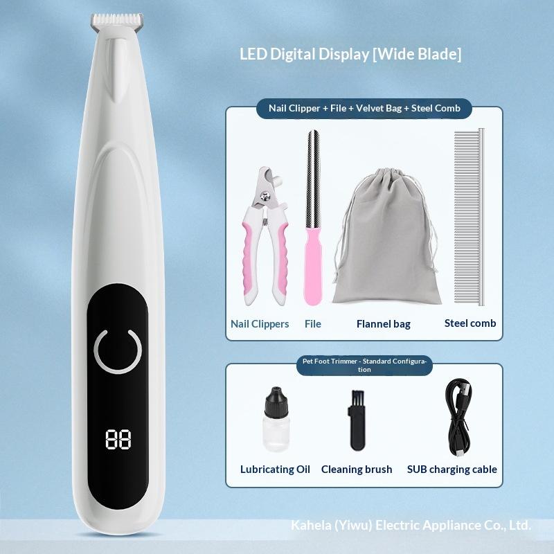 Cat Foot Shaving Hair Dogs Foot Shaving Hair Rechargeable LED Light Waterproof Hair Shaving Foot Shaving Hair Pet Electric Clipper Electric Clipper