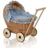 Sweet Baby Doll Stroller Woven Walking with Bedding Set Dirty Blue and Soft Padding Chiara
