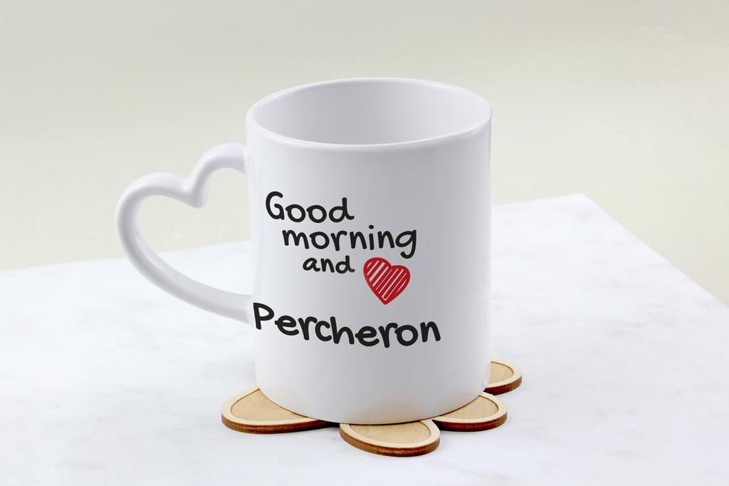 Percheron - cup with a horse, a cute cup with a heart-shaped handle, a universal gift from the Art-Dog brand