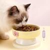 Cute Large Capacity Ceramic Cat Bowl Macaron Colors Non-Slip Base Elevated Pet Bowl with Bow Pet Feeding Bowl for Puppy Cats