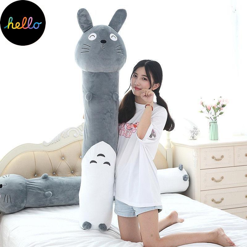 Long Strip Pute Sylindrisk Plysj Sovepute Avtagbar Vaskbar Seng Sovepute