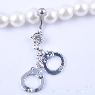 Stainless Steel Puncture Jewelry Titanium Steel Navel Rings Umbilical Nail Nail Handcuffs Retro Navel Buckle
