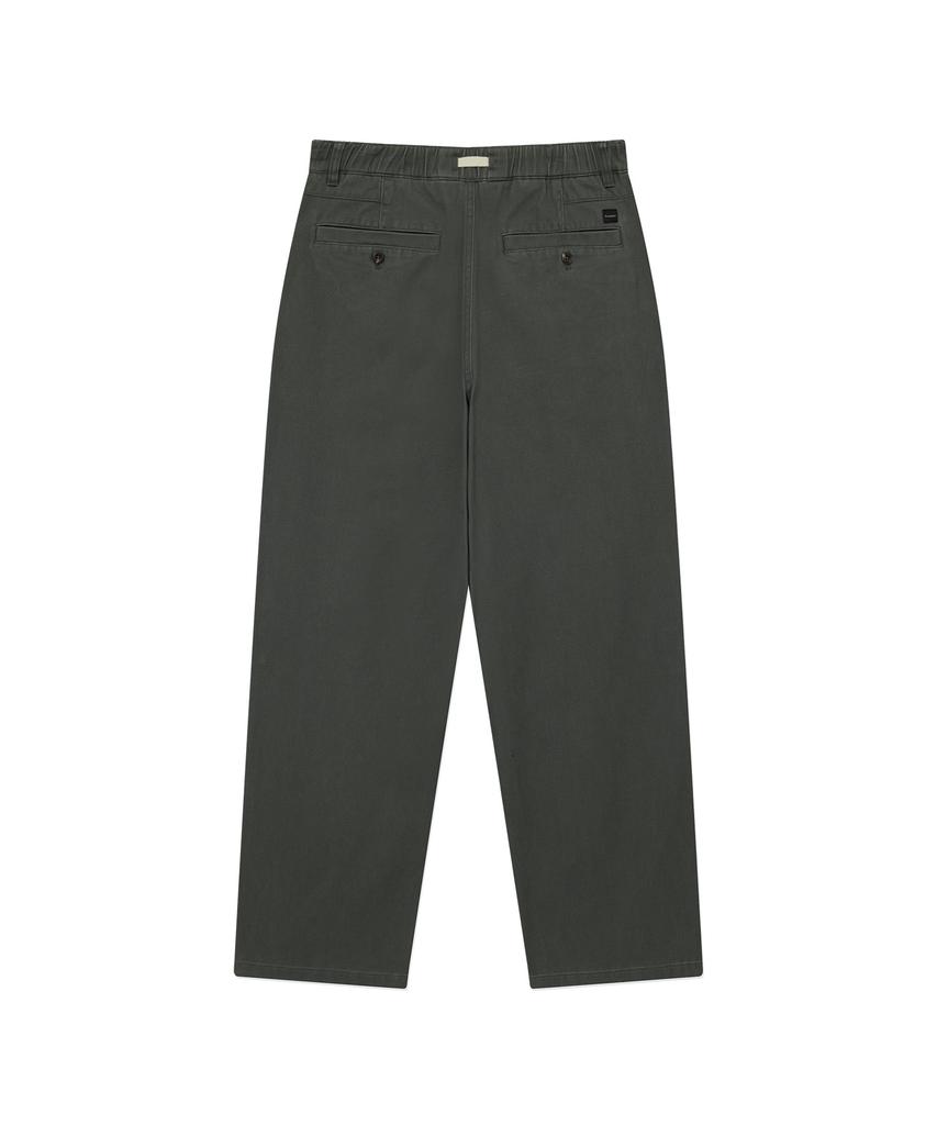 COVERNAT Twill 2-Tuck String Pants Dark Gray