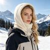 Winter Outdoor Skiing Velvet Cold and Warm Three-in-one Neck Hat Women's Cycling Windproof Mask Thickened Pullover Hat