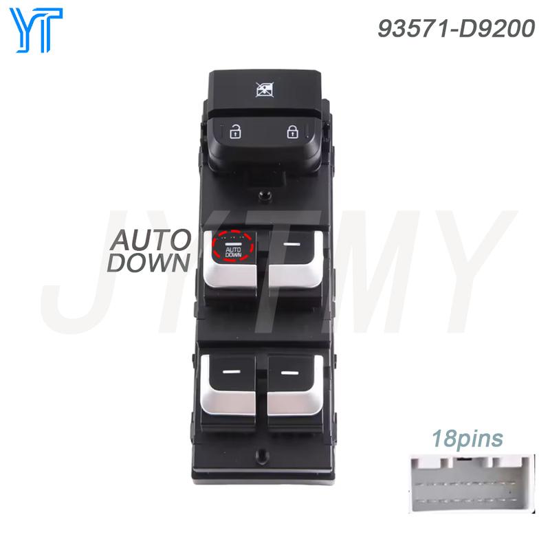 Car Accessories for Kia Sportage 2017- Black Front Left Electric Window Control Switch Glass Lifter Replace Button Parts