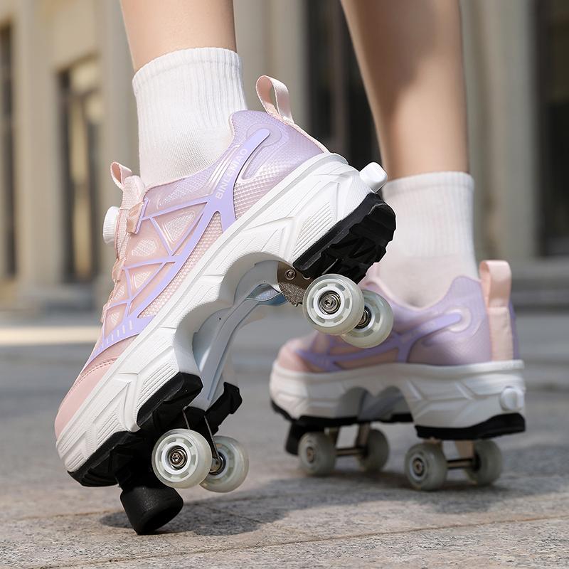 Kids/ Mens Four-wheel Deformed Walking Shoes Men's/Women's Roller Skates Children's Skates Boys'/ Girls' Sports Shoes