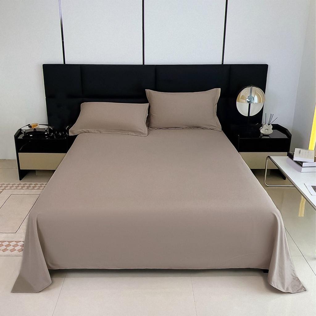 Solid Color Bed Sheet Set, Cotton Household Bedding, Dormitory Bedding, Plain Sheet For Twin Size Beds, Soft Cotton Bed Linen
