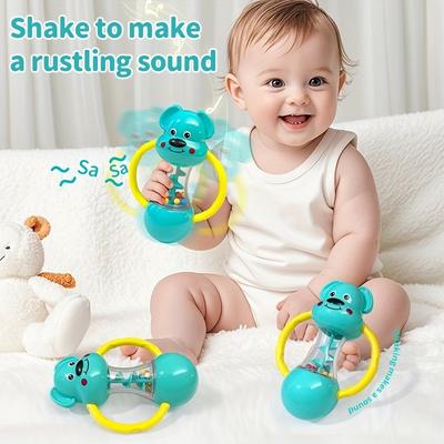 Hand-Cranked Bell Shaking Toy with Cute Blue Puppy Design , Perfect for Newborns & Toddlers, Ideal Christmas & Halloween Gift