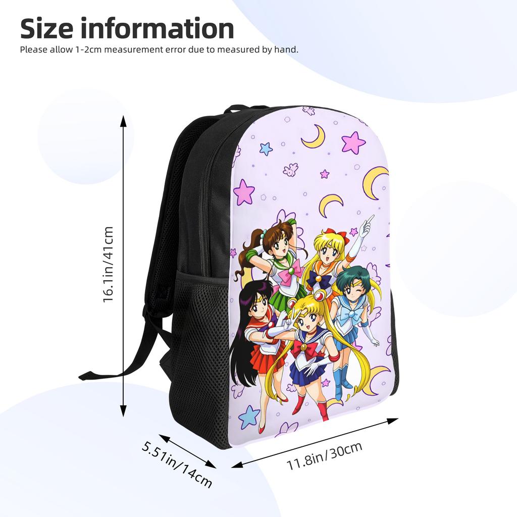 Sailors Moon Backpack  Youth Polyester Camping Backpacks Print Casual School Bags Rucksack