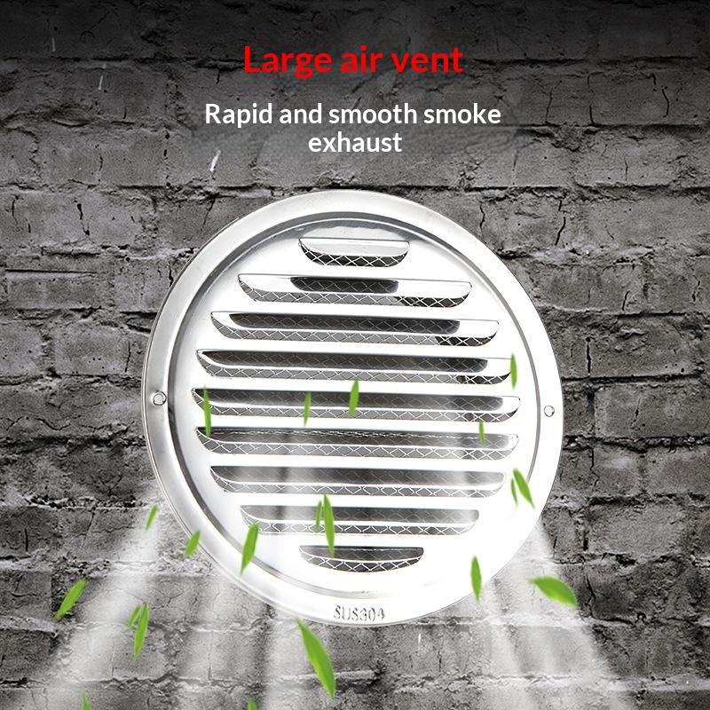 Air Vent Grille 75-200mm 201 Stainless Steel Waterproof Insect Proof Vent Cover for Exterior Wall Balcony Ventilation