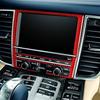 Red Carbon Fiber Car Front Screen Frame Sticker For Porsche Panamera 2010-2016