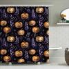 Tuniu Halloween Pumpkin Shower Curtain Cute Spooky Autumn Floral Pattern Bathroom Decor