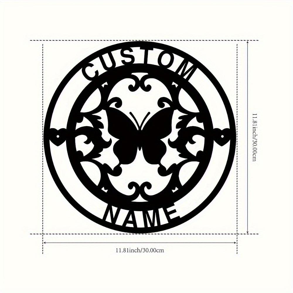 

Металлическая настенная табличка с бабочкой, с индивидуальным семейным именем, деревенский декор для дома, подарок TYDZ003934