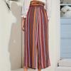 Women's ethnic style casual striped wide-leg pants