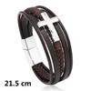 New Genuine Leather Woven Bracelet for Men Infinity Charm Wrap Bracelets Male Hand Jewelry Boho Braided Leather Bracelet Homme