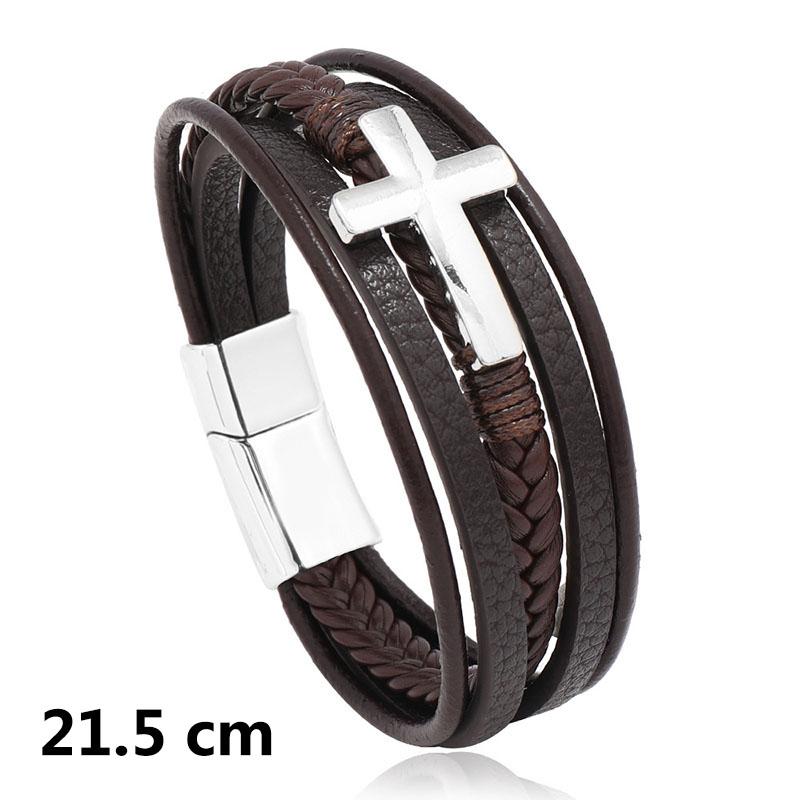 New Genuine Leather Woven Bracelet for Men Infinity Charm Wrap Bracelets Male Hand Jewelry Boho Braided Leather Bracelet Homme