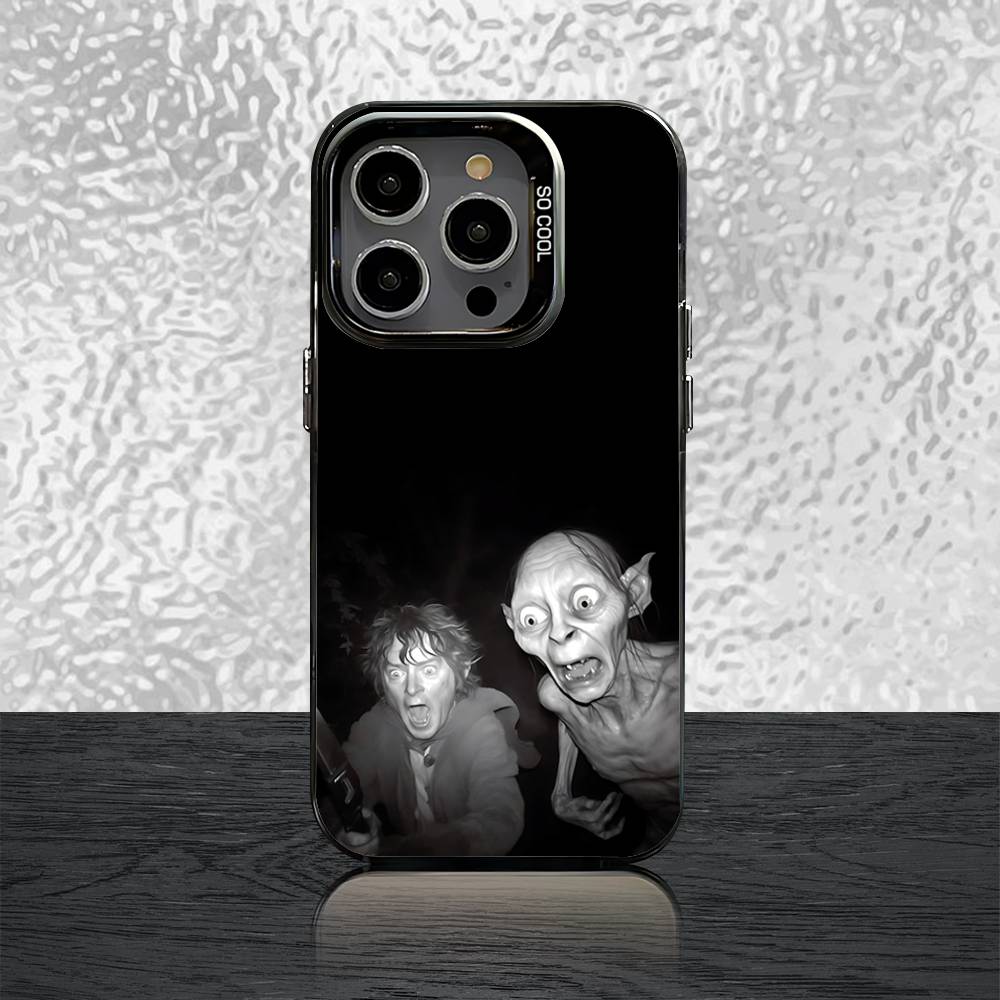 L-Lord of the R-Rings Gollum Phone Case For iPhone 16,15,14,13,12,11,Pro,Max,Plus,Mini,SE Grey Black Matte Laser Back Cover