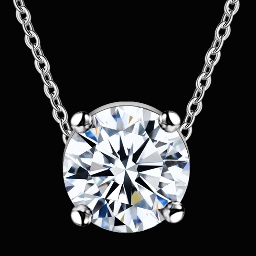 SAY Silver Color 18 Inch Pendant Necklace AAA Zircon For Women Man Fashion Wedding Party Charm JewelryGood Product