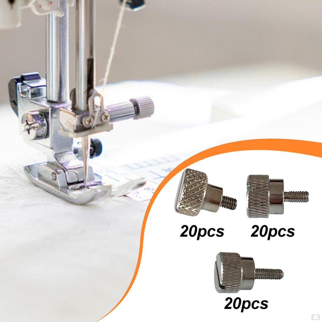 20 Pieces Presser Foot Screw Sewing Machine Change Sturdy Supplies Feet Thumb Screws Stainless Steel
