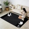 Black White Line Eyes Abstract Cat Hogar Bedside Rug Kitchen Bath Floor Mat Hallway Balcony Carpet Entrance Doormat Decor Home