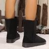 Mode Naturwolle Echtes Leder Damen- und Mid-Calf-Stiefel Klassische Warme Winter Outdoor Schneestiefel Rutschfest