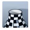 Geometric Black and White Checkered Ceramic Vase Tall Flowerpot Terrarium Flower Vase Home Decoration Accessories