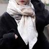 130*130cm 30% Silk +70% Wool Scarf Retro Vintage Luxurious Soft Shawl Large Warm Winter Wrap for Women