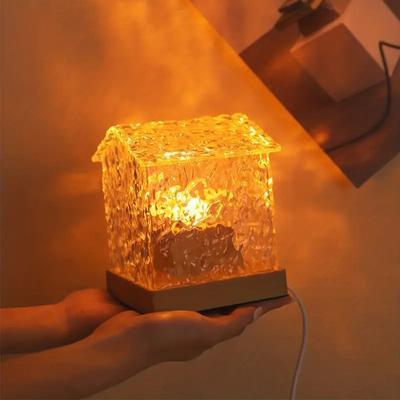 Water Ripple Night Light Romantic Creative Atmosphere Light Table Lamp For Bedroom 3 Colors Cabin Decoration Gift Light