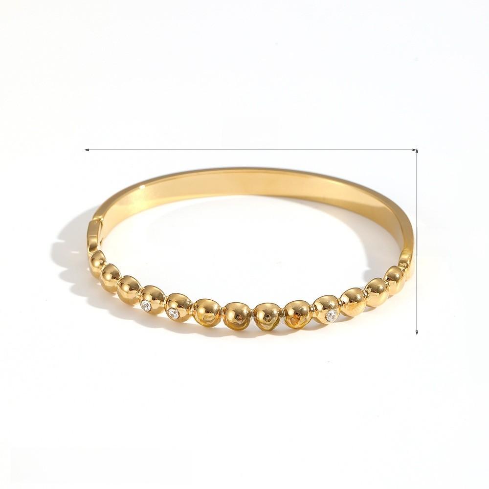 Stainless Steel Diamondinlaid Bracelet For Women With Geometric Design Stylish Summer Accessory
