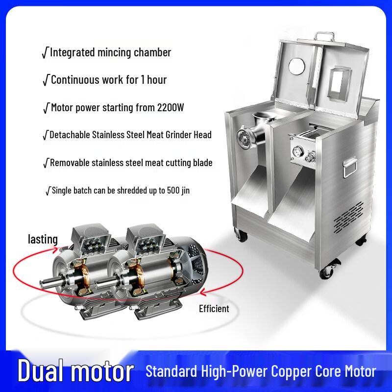 Commercial High-Power Meat Grinder & Slicer