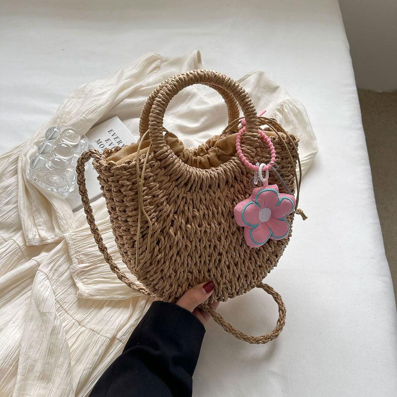 

Новая модная женская плетеная сумка, переносная корзина, женская летняя популярная соломенная сумка через плечо