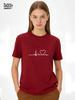 2026 Women's Love Heart Print T-Shirt, Plus Size, Electrocardiogram, Funny Woman Tee Tops, Casual Female T-shirts, Summer